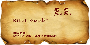 Ritzl Rezső névjegykártya